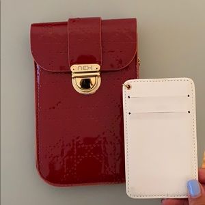 Red Mini Purse with gold clutch